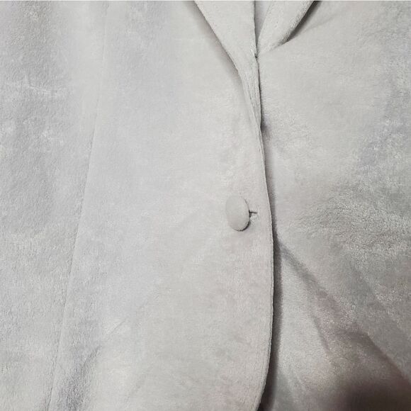 Vintage Button Up Blazer 13 - 14 Gray Suede Thin Lightweight Union Made - Picture 5 of 10